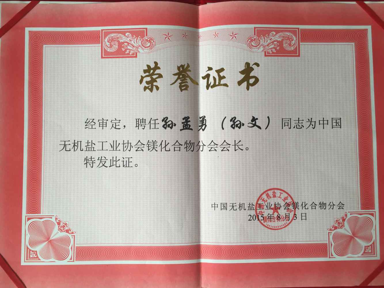 镁盐会理事
